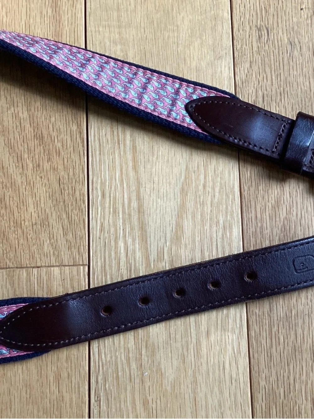 Vineyard Vines Boys’ Classic Whale Canvas Club Belt | Raspberry | Size 28
